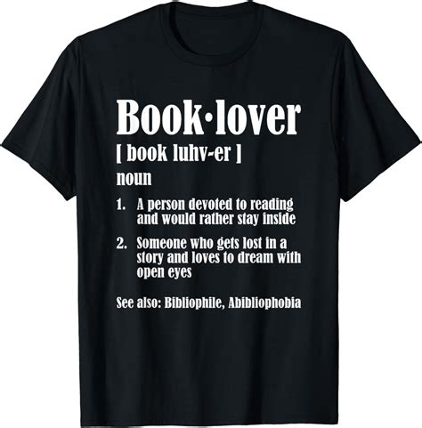 Book Lover Definition Funny Bibliophile Abibliophobia T Shirt