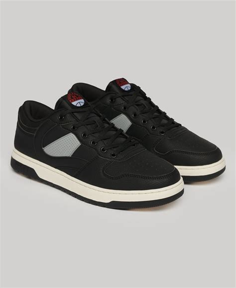 Mens Vegan Jump Low Top Trainers In Black Superdry Uk