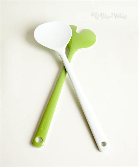 Vintage Retro Rosti Mepal Green White Melamine Plastic Salad Server