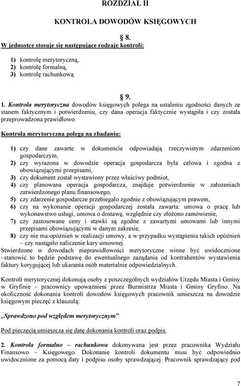 Instrukcja Obiegu I Kontroli Dokument W Dowod W Ksi Gowych Pdf