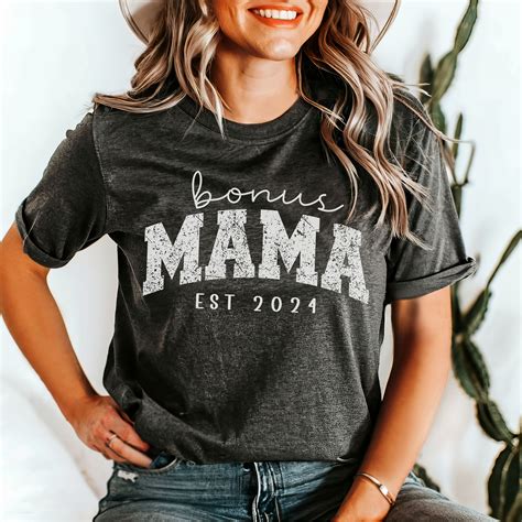 Bonus Mom T Shirt Stepmom Shirt Est 2024 Bonus Mama Tee Mothers Day