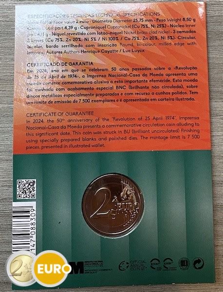 Moneda De Euro Portugal A Os Revoluci N Bu Fdc Coincard