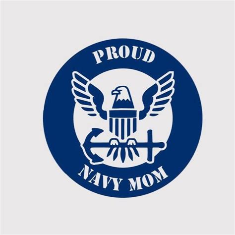 Proud Navy Mom Round Viny Decal Navy Mom Permanent Vinyl Vinyl