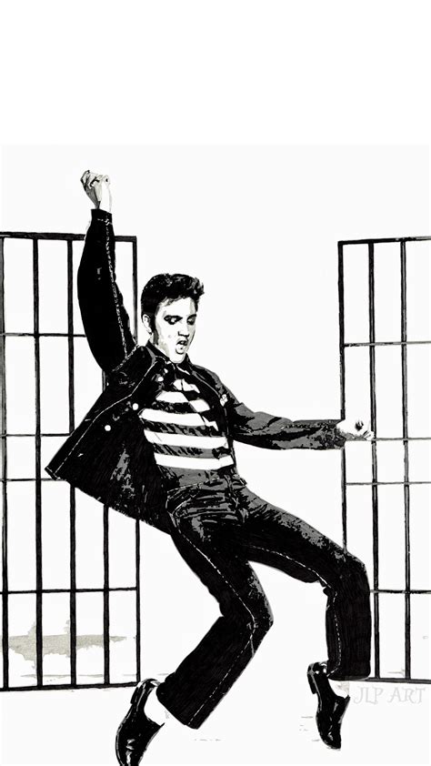 Elvis Jailhouse Rock Original Drawing Etsy