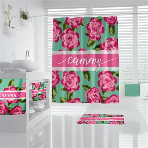 Personalized Shower Curtain Set Shower Curtain Bath Mat Etsy