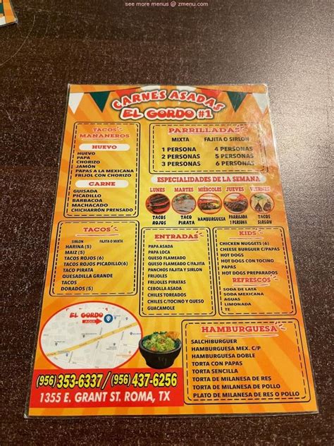 Online Menu Of Carnes Asadas El Gordo Restaurant Roma Texas