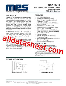 MPQ2013AGQ AEC1 데이터시트 PDF Monolithic Power Systems