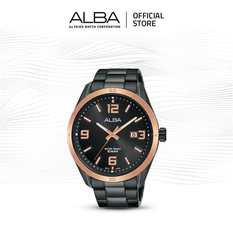 Jual ALBA Jam Tangan Pria AS9J16 Quartz Stainless Steel Hitam Watch