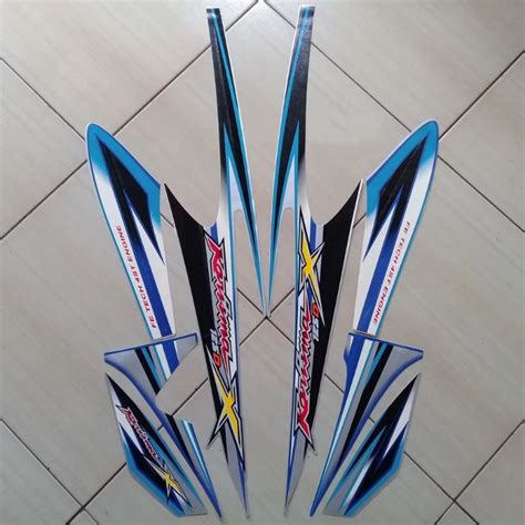 Jual Stiker Striping Motor Karisma X D Silver Biru Sticker Lis