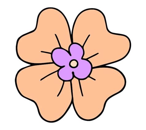 Flor En Estilo Maravilloso De Dibujos Animados Retro De Moda Vector