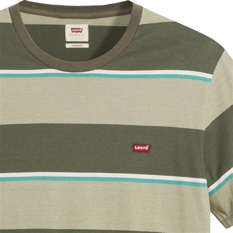 Levis Original Hm Mens Retro Stripe Tee In Offbeat Tea Stripe