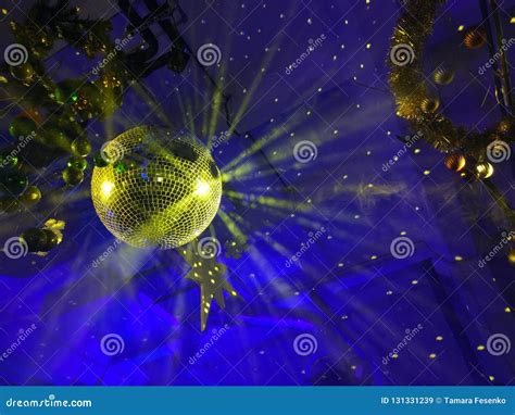 Disco Ball With Bright Rays Night Party Stock Image Image Of