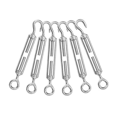 Snapklik Jamiikury 6PCS M5 Hook Eye Turnbuckle 304 Stainless