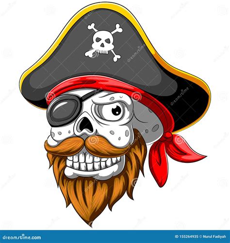 Pirate Skull With Hat And Eye Patch Stock Vector Illustration Of