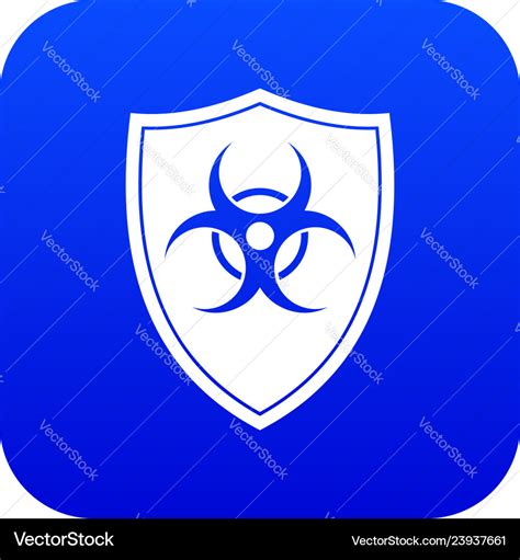 Shield With A Biohazard Sign Icon Digital Blue Vector Image