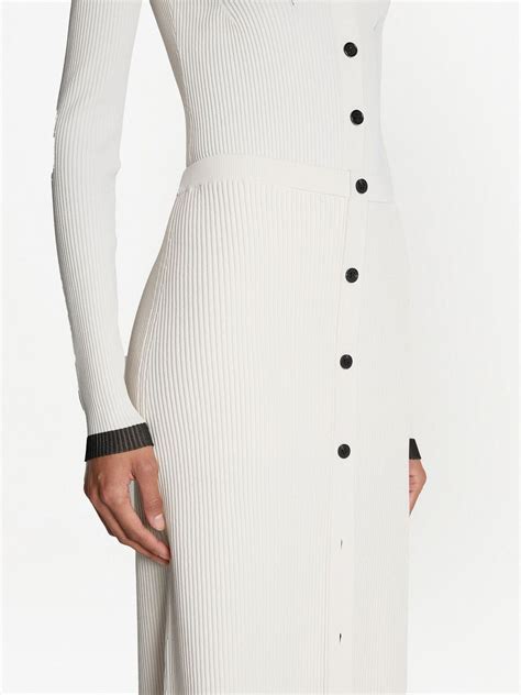 Proenza Schouler White Label Ribbed Knit Button Front Skirt Farfetch