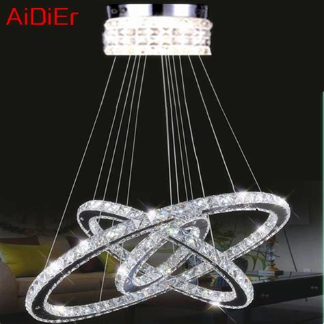 3 Ring Diamond Ring Crystal Chandelier Modern Luxury Atmosphere Living