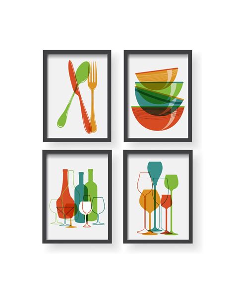 Kitchen Prints Set Kitchen Wall Art Kitchen Prints - Etsy