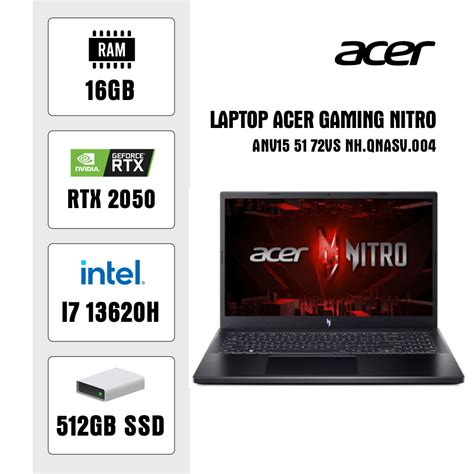 Laptop Acer Gaming Nitro V ANV15 51 72VS NH QNASV 004 Chính Hãng