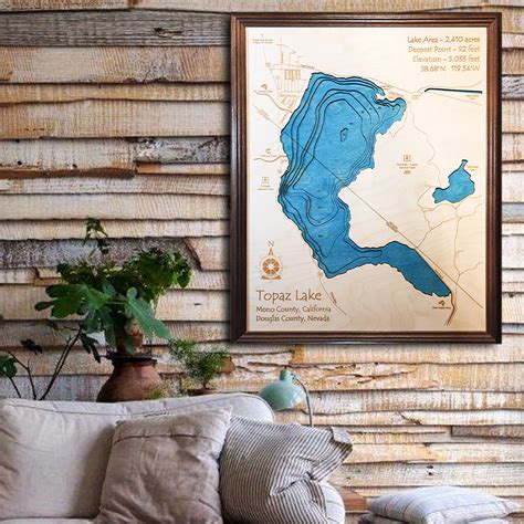 Lake Wildwood Ca Wood Map 3d Topographic Wooden Charts