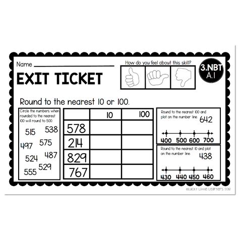 Rd Grade Exit Tickets Numbers Operations In Base Ten Nbt A