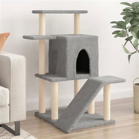 Arbre à chat avec griffoirs en sisal gris clair 97 cm 7298427102565