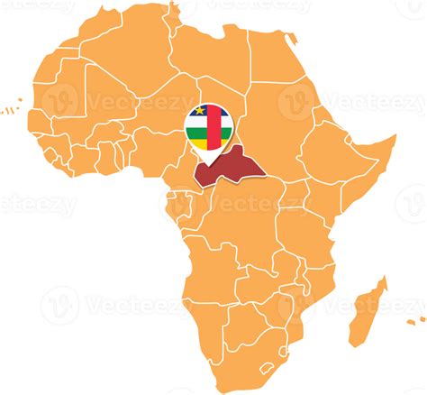 Mapa Da Frica Central Na Frica Cones Mostrando Bandeiras E