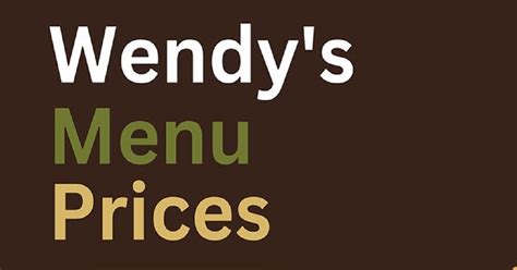 Wendy S Menu With Prices Wendys Menu 2025