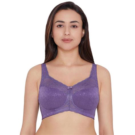 Buy Classic Non Padded Non Wired Full Coverage Plus Size Everyday Comfort Bra Purple Online