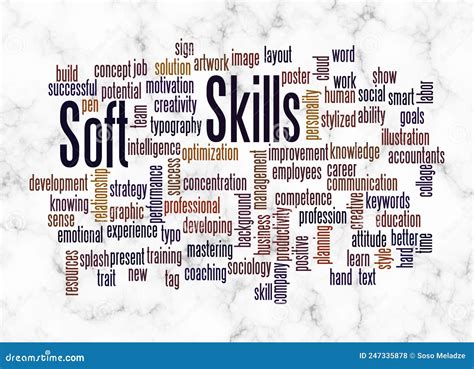 Word Cloud With Soft Skills Concept Create With Text Only Stock