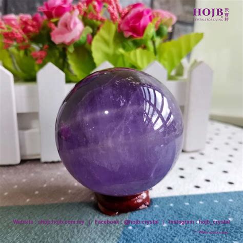 HOJB Brazilian Amethyst 5A Feng Shui Crystal Ball With LED 60mm 0 3KG