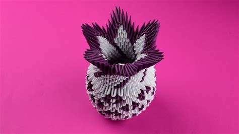 How To Make Amazing Paper Vase 3d Origami Tutorial Diy Youtube