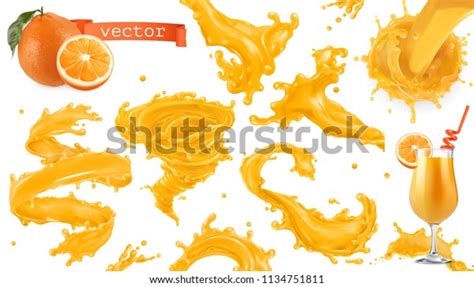 Orange Paint Splash Mango Pineapple Papaya Stock Vector Royalty Free