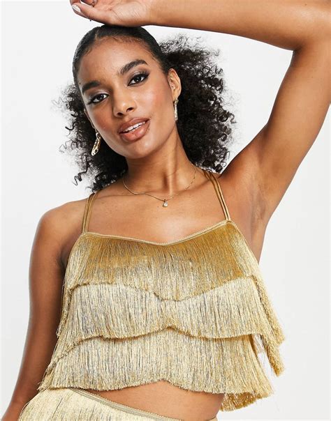 Asos Plus Strappy Crop Top Co Ord Flapper Dress Latest Trends