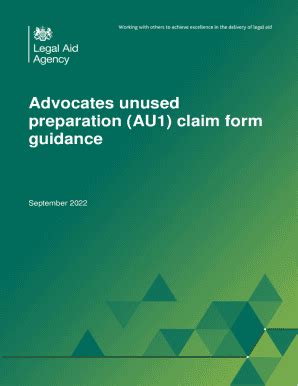 Fillable Online Advocates Unused Preparation Au Claim Form Guidance