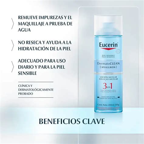 Loción Micelar 3en1 Dermato Clean Hyaluron Eucerin 200 Ml Punto Farma