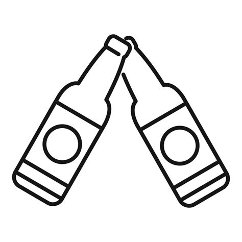 Beer Bottle Cheers Icon Outline Vector Drink Toast 15160241 Vector Art