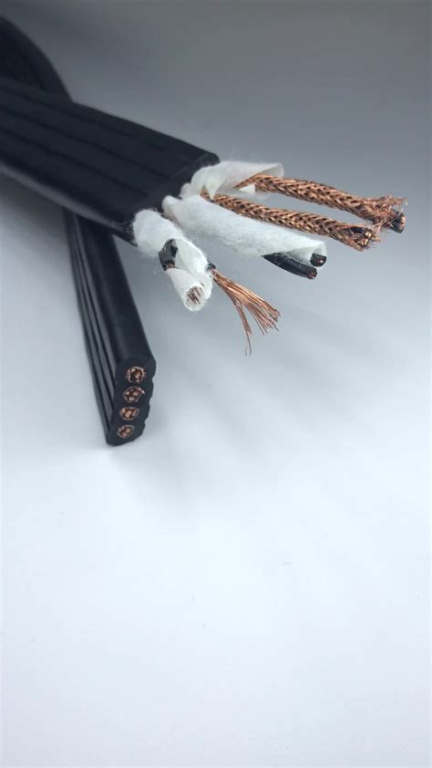 Flat 4 Pairs Twisted Pair Wire Braiding Copper Shielded Flexible