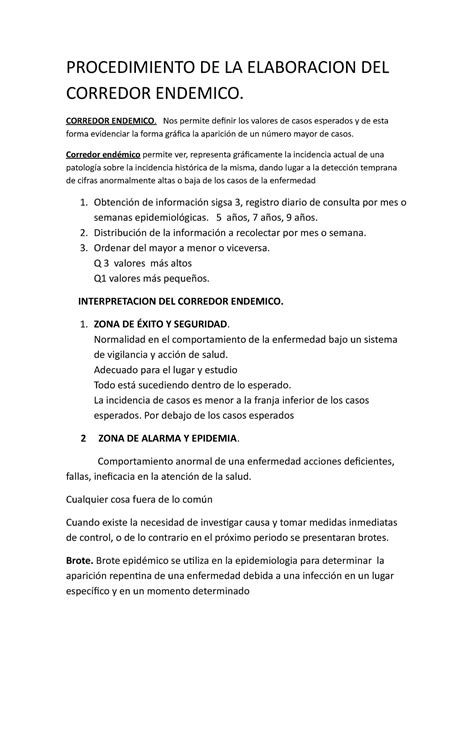 Procedimiento De La Elaboracion Del Corredor Endemico Actualizado