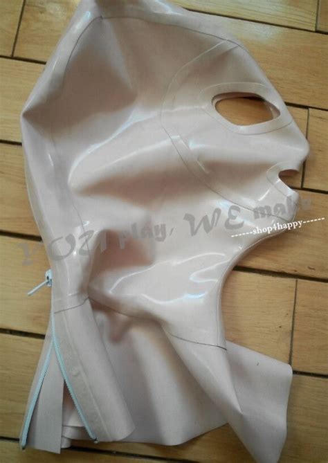 2017 Shop4happy Latex Hood Long Neck Flesh Rubber Sheet Latex Mask