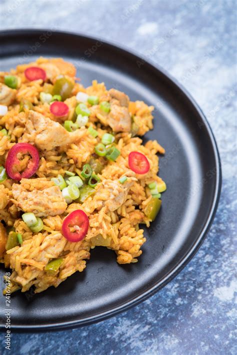 Chicken Jollof Rice Stock Photo | Adobe Stock