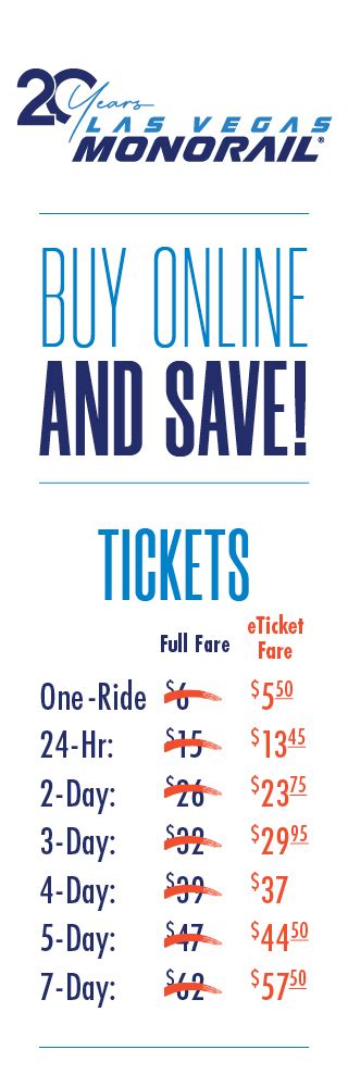 Las Vegas Monorail Tickets Ticket Selection