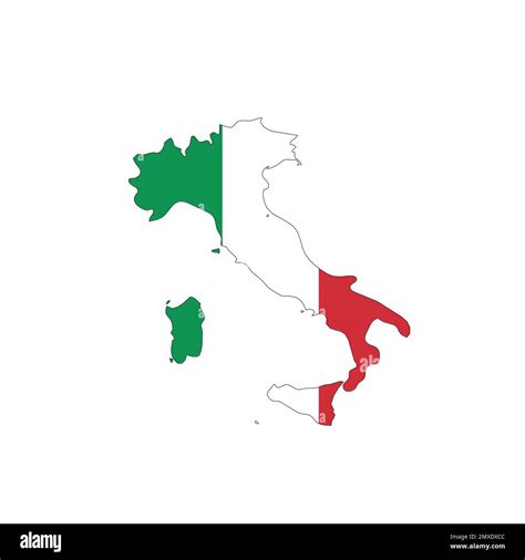 Italy national flag in a shape of country map Stock Vector Image & Art ...