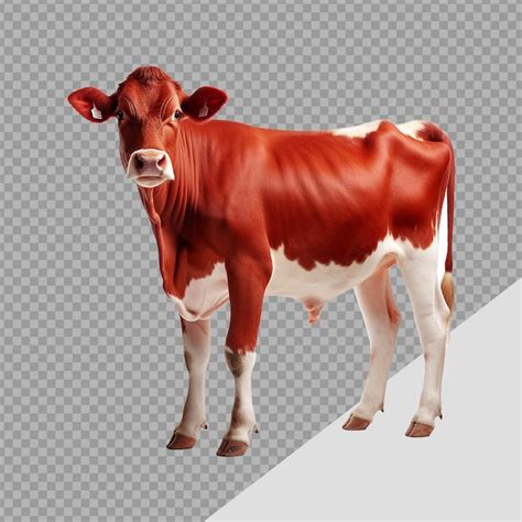 Premium PSD | Red cow isolated on transparent background