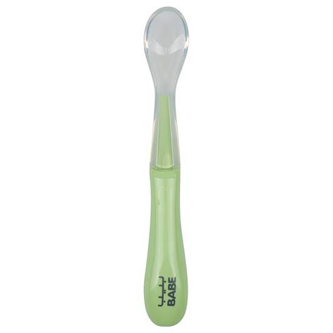 Babe Baby Silicone Spoon Green Jomla Ae