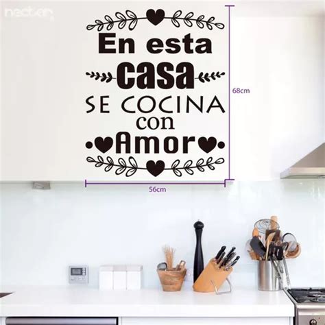 Vinilo Decorativo En Esta Casa Se Cocina Con Amor X Cm Mercadolibre