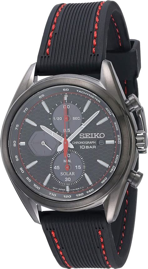 Seiko Reloj Caballero Solar Macchina Sportiva Ssc P Negro Comcaucho