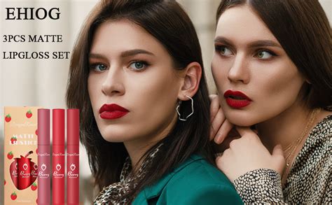Pcs Matte Lipgloss Set Strawberry Matte Lipstick Set Matte Nude Liquid Long Lasting Wear Non