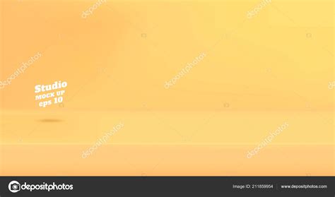 Vector Empty Pastel Yellow Color Studio Table Room Background Product