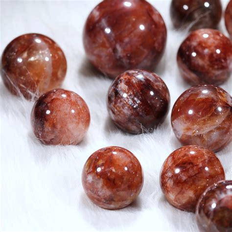 5 7 Cm Red Fire Quartz Spheres Healing Crystals Red Fire Quartz Balls